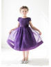 Lace Organza Tea Length Flower Girl Dress With Flower Sash